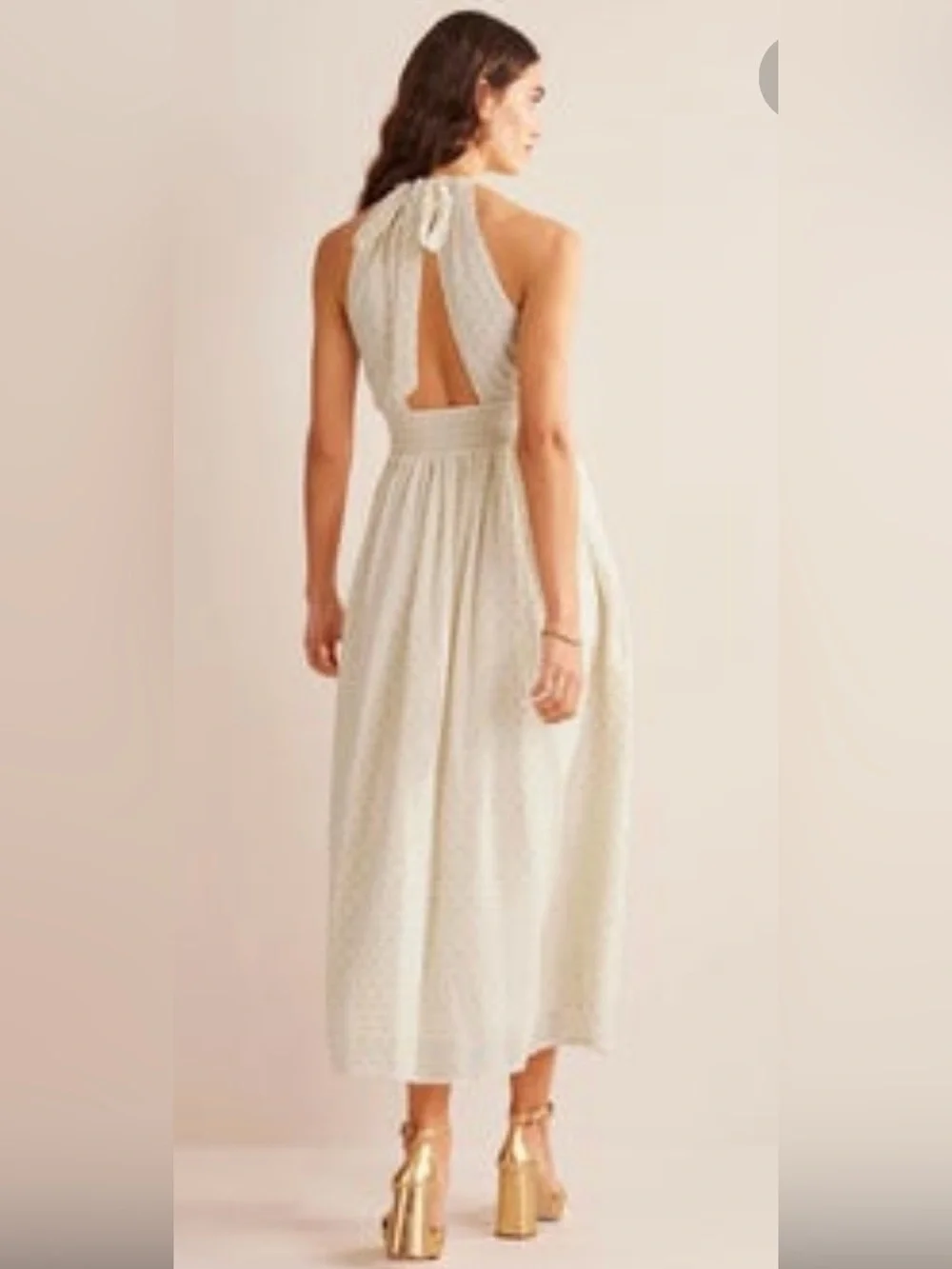 Boden metallic detail maxi dress size 16-18 R nwt style d0639